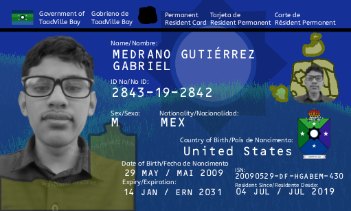 Front of Permanent Resident Card